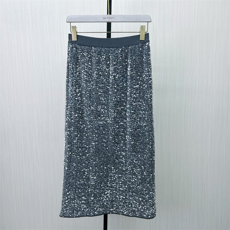 良月●2025春季新品 亮片半身裙女高腰显瘦气质通勤直筒长裙6090,女装/女士精品,半身裙,淘宝优惠券,粉丝福利购,淘宝优惠卷