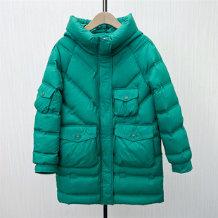 时尚 恩 羽绒服女中长款 新品 宽松加厚鸭绒保暖外套633 2025冬季