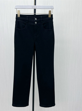 S●2025冬季新品 直筒小脚牛仔裤女高腰显瘦修身长裤铅笔裤776