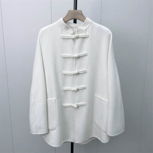 S●2026冬季新品 绵羊毛新中式盘扣双面呢大衣女气质国风外套555