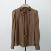 衬衫 香 女小众气质别致宽松打底上衣543 法式 长袖 2026春季 新品