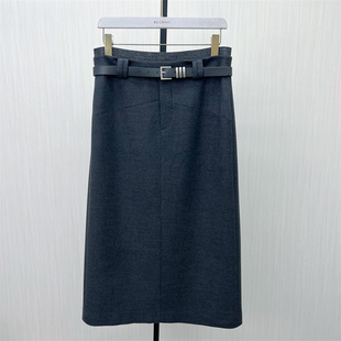 西装 新品 半身裙女高腰显瘦气质通勤直筒长裙6015 2025冬季 良月