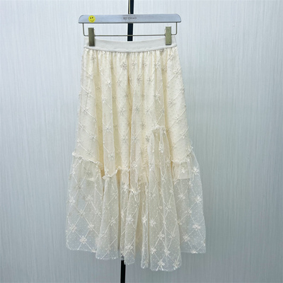 C●2025夏季新品 蕾丝网纱半身裙女高腰显瘦设计感气质长裙6193
