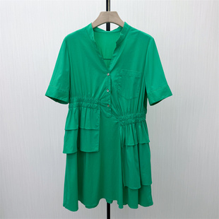 连衣裙女气质休闲通勤简约百搭衬衫 短袖 新品 裙612 2026夏季