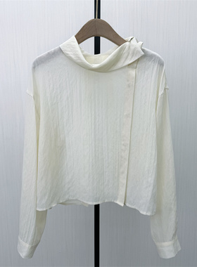 C●2026春季新品 法式长袖衬衫女小众气质别致宽松打底上衣1236
