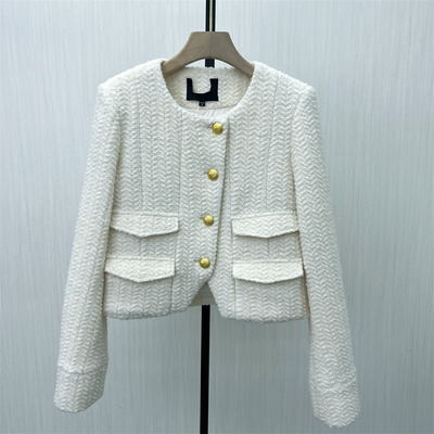 图●2025冬季新品 小香风毛呢外套女气质短款粗花呢羽绒大衣7215