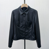 夹克3159 皮衣外套女宽松休闲通勤小个子短款 2026春季 新品