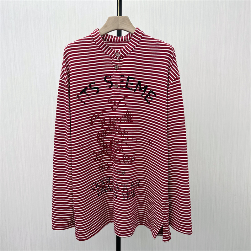 S●2025秋季新品 条纹长袖T恤女休闲宽松百搭显瘦打底衫上衣603