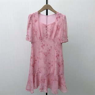 KA●2026夏季新品 法式碎花连衣裙女气质显瘦小清新a字茶歇裙6813