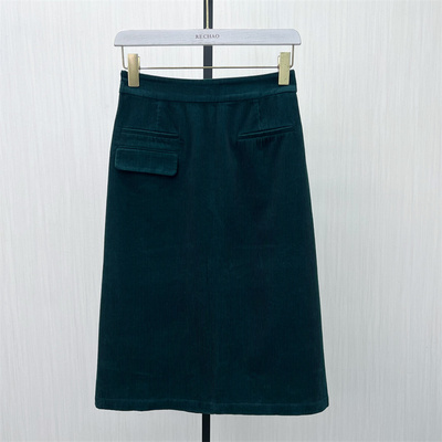 fei●2025冬季新品 灯芯绒半身裙女高腰显瘦休闲通勤直筒长裙4357
