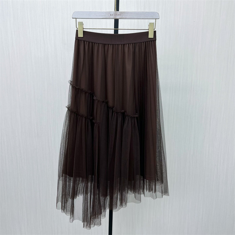 迪●2025冬季新品 网纱半身裙女高腰显瘦设计感裙子气质长裙1932