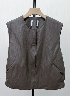 艾W●2026春季新品 皮衣马甲女时尚外穿通勤百搭休闲坎肩外套1111