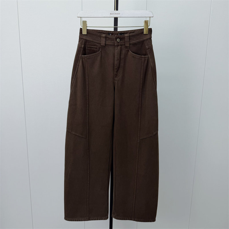 S●2026冬季新品 加绒弯刀牛仔裤女高腰显瘦宽松休闲百搭长裤353