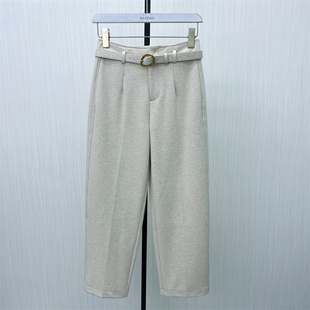 恩●2025冬季新品 毛呢裤子女高腰显瘦哈伦裤宽松休闲烟管裤521
