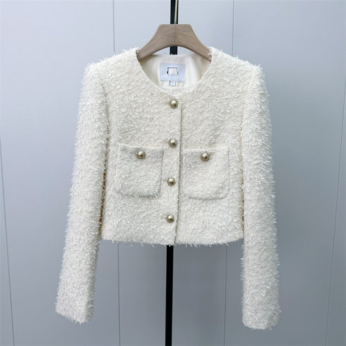 乂●2026秋季新品 小香风西装外套女气质通勤粗花呢西服夹克0633