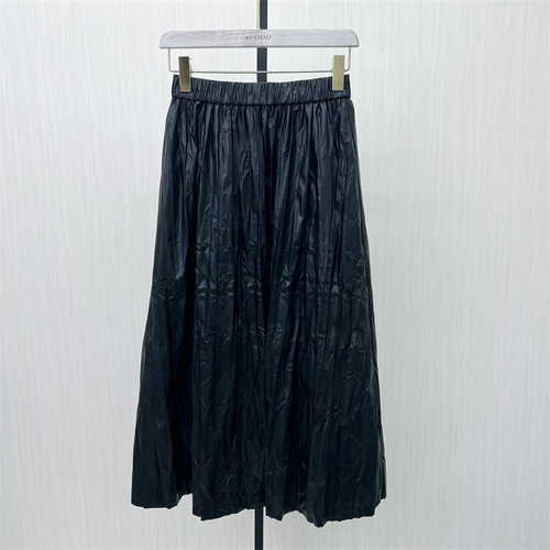 恩●2025冬季新品 皮裙半身裙女高腰显瘦气质百搭大摆中长裙660