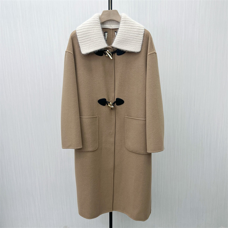 良月●2025冬季新 双面呢大衣女气质长款宽松绵羊毛呢子外套7227