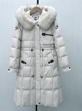 良月●2025冬季新品 狐狸毛领羽绒服女气质长款加厚保暖外套1312