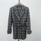 恩 外套女复古气质通勤宽松显瘦大衣707 格纹西装 2025秋季 新品