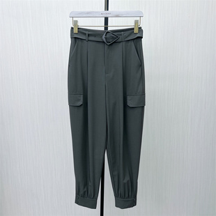 2025夏季 女高腰显瘦宽松休闲直筒长裤 新品 哈伦裤 6909 工装 迪