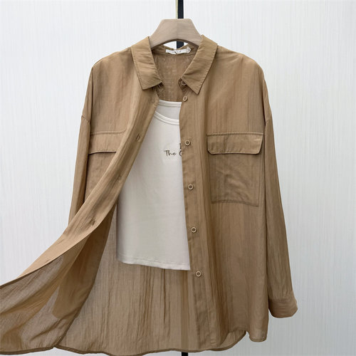C●2026春季新品 慵懒风长袖衬衫女休闲小众宽松中长款上衣7319