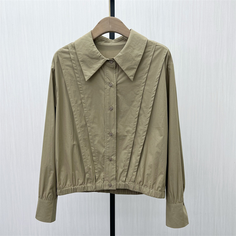 S●2025秋季新品 长袖衬衫女纯色基础宽松百搭打底内搭上衣310