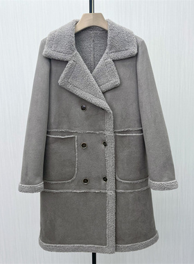 C●2025冬季新品 羊羔毛大衣女气质长款宽松加厚保暖皮草外套3193