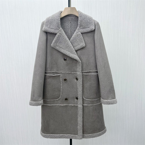 C●2025冬季新品 羊羔毛大衣女气质长款宽松加厚保暖皮草外套3193