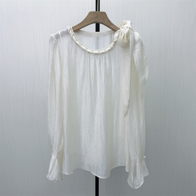 良月●2026春季新品 法式长袖衬衫女小众气质别致宽松上衣3044