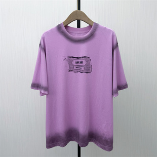 2026夏季 女中长款 新品 t恤衫 宽松休闲慵懒风上衣920 印花短袖