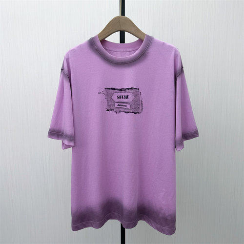S●2026夏季新品 印花短袖t恤衫女中长款宽松休闲慵懒风上衣920