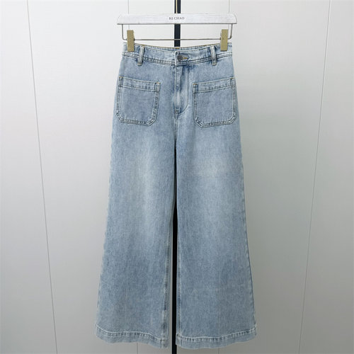 fei●2026秋季新品 阔腿牛仔裤女高腰显瘦宽松百搭休闲长裤7276