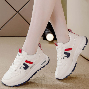 女鞋 厚底休闲软底跑步老爹鞋 新款 子女韩版 透气皮面运动鞋 跨境大码