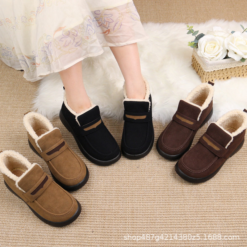 2025冬季新款加绒保暖豆豆鞋厚底高帮女棉鞋软底防滑雪地靴女短靴,女鞋,时尚雪地靴,淘宝优惠券,粉丝福利购,淘宝优惠卷