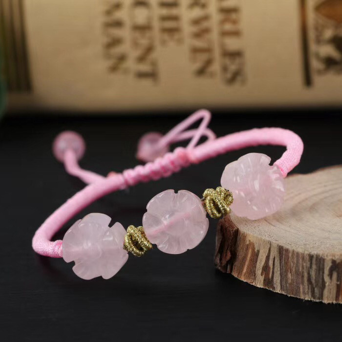 天然粉晶桃花手链 精雕桃花粉晶手链 手编绳冰粉桃花手链,饰品/流行首饰/时尚饰品新,手饰/手串,淘宝优惠券,粉丝福利购,淘宝优惠卷
