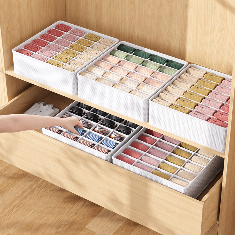 家用内衣袜子收纳盒分格整理学生宿舍收纳抽屉式储物贴身衣物收纳