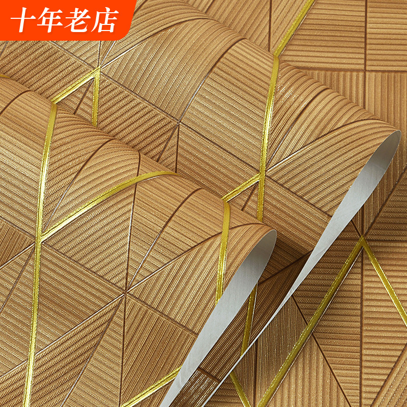 新中式中国复古风格日式亚麻墙纸