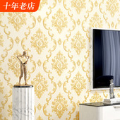 加厚欧式 非自粘壁纸 大花墙纸家用奢华卧室房间客厅无纺布2025新款