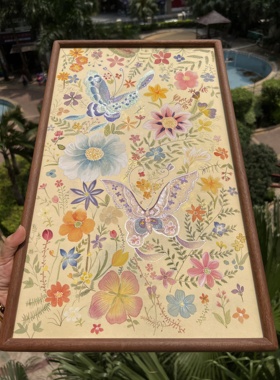 纯手绘国画蝶恋花装饰画客厅卧室挂画家居摆画尺寸30x50cm