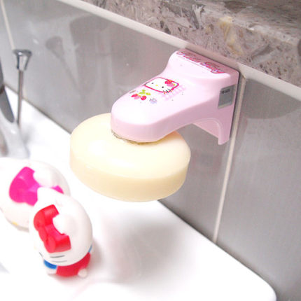 韩国HELLO KITTY凯蒂猫吸皂器香皂架吸铁石皂架浴室皂盒粘贴架