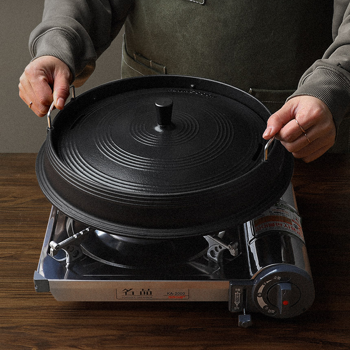 FLYINGCOOK铸铁锅盖烤盘韩式五花肉不沾烤肉盘商用大烤盘煎烤盘