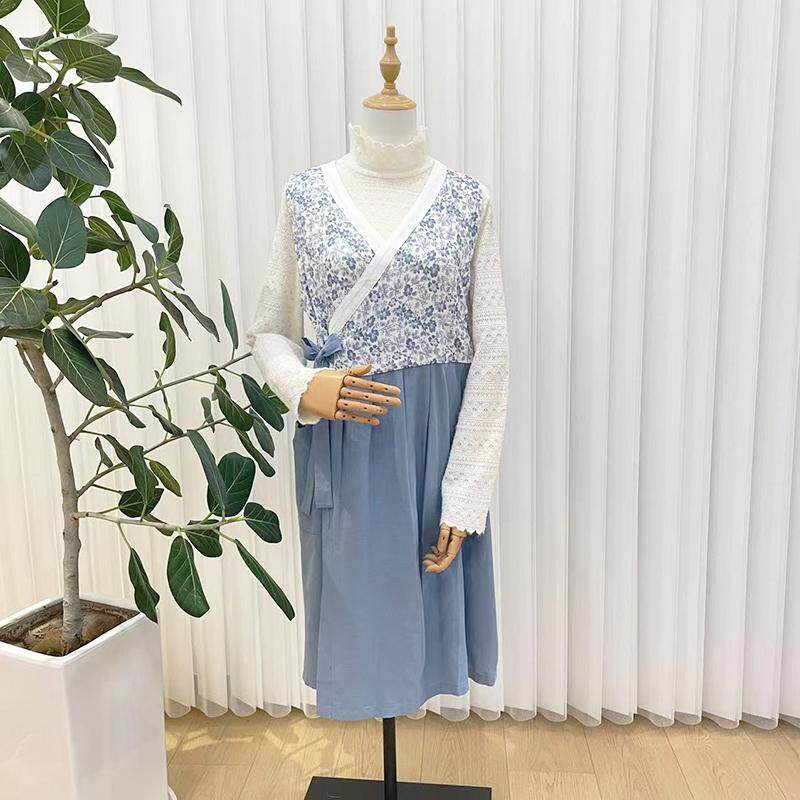 HMY韩式韩服围裙家务连衣裙民俗特色围裙棉麻裙子春夏碎花围裙