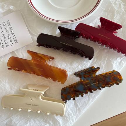 质感醋酸长方形抓夹极简风气质发抓高级感法式鲨鱼夹百搭盘发夹子