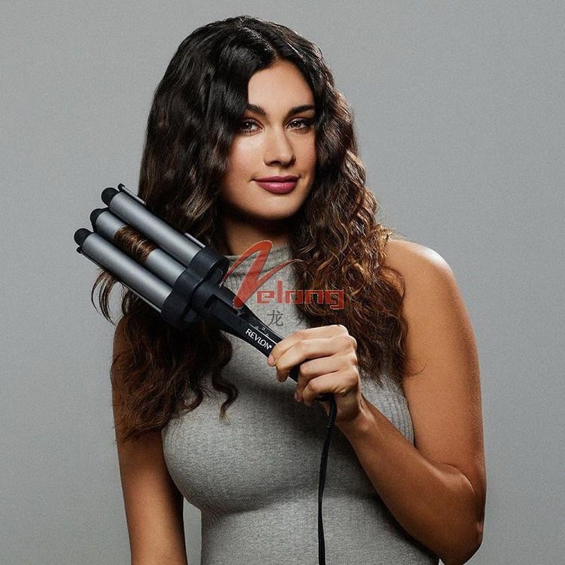 美国原单波纹杠式三棒电热卷棒波浪夹卷发器造型蛋卷棒110伏电压