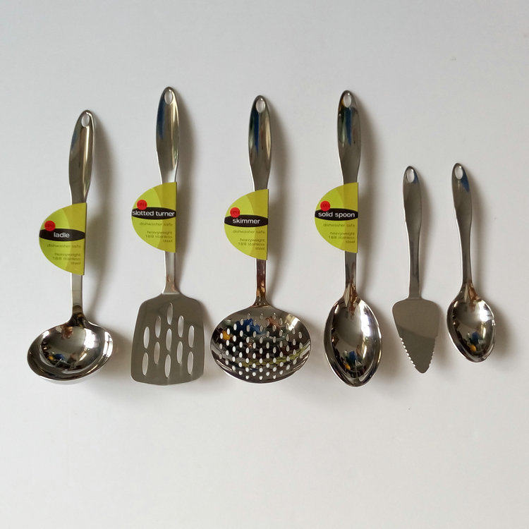 出口美国高档正品 18/8不锈钢锅铲6件套捞勺汤勺锅铲套件厨房工具