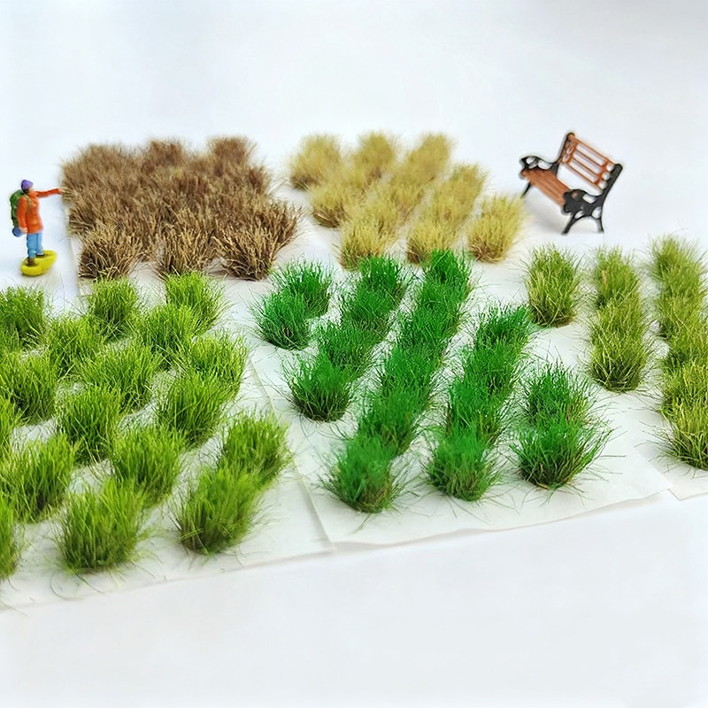 10mm15株圆形草簇建筑沙盘模型手工材料diy仿真情景配件灌木丛