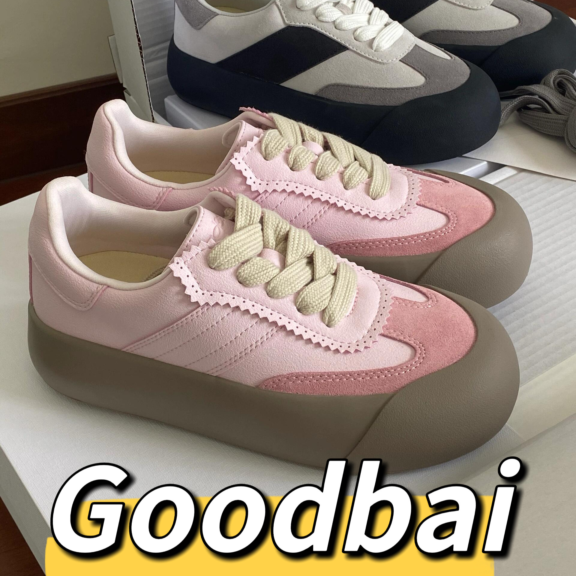 GOODBAI蓬蓬鞋复古休闲德训厚底