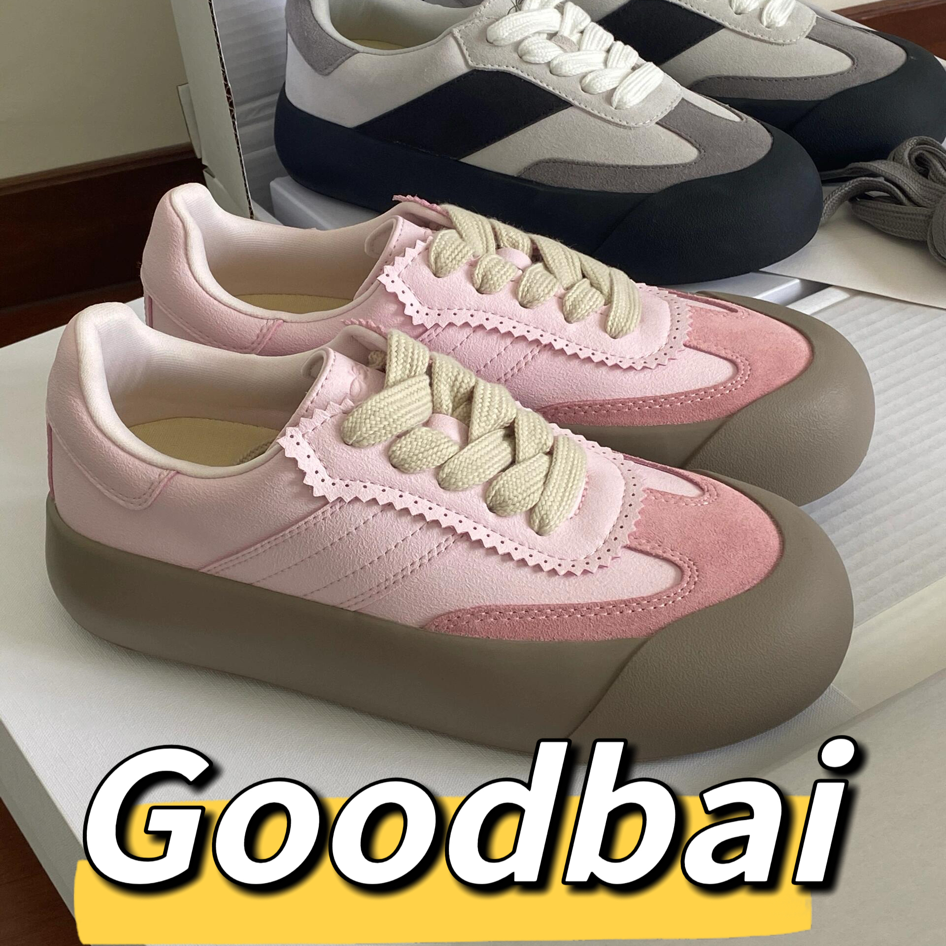 GOODBAI蓬蓬鞋复古休闲德训厚底