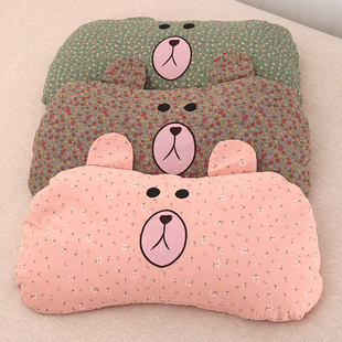 纯荞麦枕床上卡通朗朗熊小熊枕头全棉颈椎枕办公室午睡儿童枕