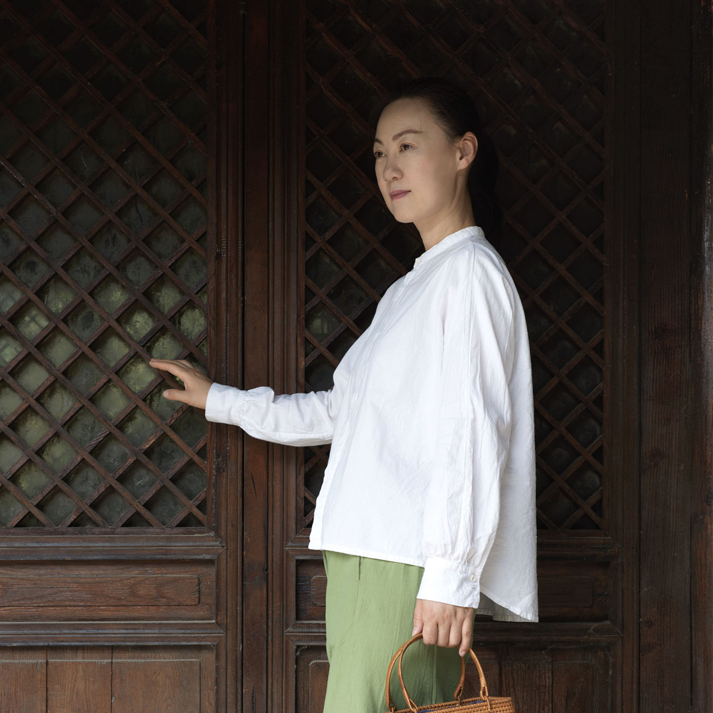 夏季小立领棉麻衬衣国风新中式传统休闲文艺百搭宽松白衬衫女简约